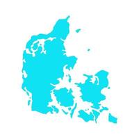 Dinamarca mapa ilustrado sobre un fondo blanco. vector
