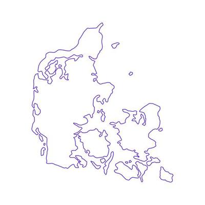 Denmark map illustrated on a white background