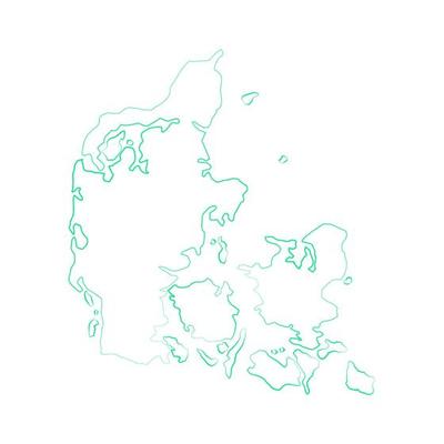 Denmark map illustrated on a white background
