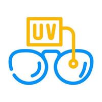 ilustración de vector de icono de color de gafas uv ultravioleta