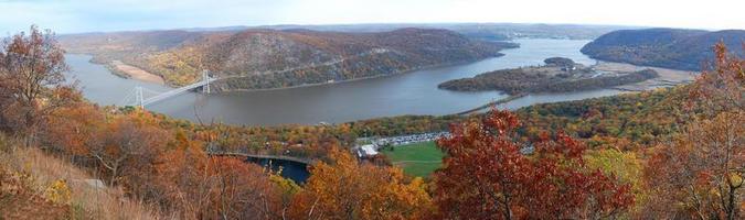 Autumn Mountain aerial view panorama photo