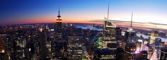 panorama del horizonte de manhattan de la ciudad de nueva york foto