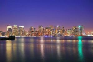 río hudson al anochecer, ciudad de nueva york foto