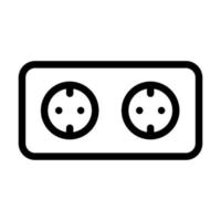 double socket line icon vector illustration