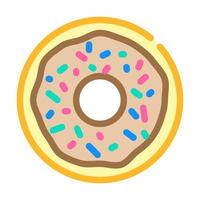 donut sweet food color icon vector illustration