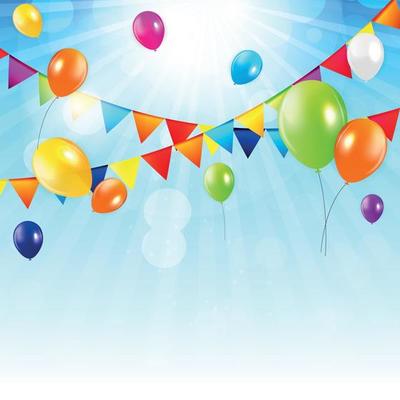 Colored Balloons Background, Vector Illustration.