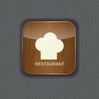 iconos de aplicaciones de madera para alimentos y bebidas vector