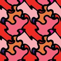 Seamless Pattern. Abstract Psychedelic Art Background. Vector Illustration.