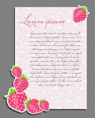 strawberry background blank page vector illustration