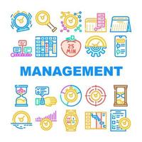 Time Management And Planning Icons Set Vector