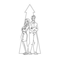 Economic Growth Business Man And Woman Vector