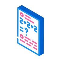 math problems isometric icon vector illustration color