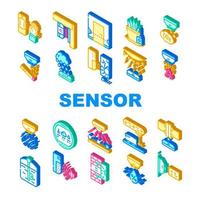 Sensor Electronic Tool Collection Icons Set Vector