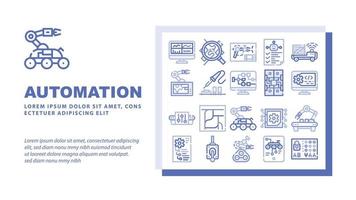 vector de encabezado de aterrizaje de ingeniero de automatización