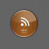 Wi-fi wood  application icons vector