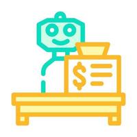 robot cashier color icon vector illustration line