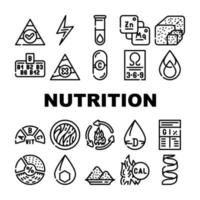 Nutrition Facts Diet Collection Icons Set Vector