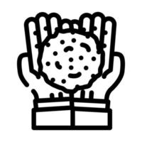 hands holding peat line icon vector illustration