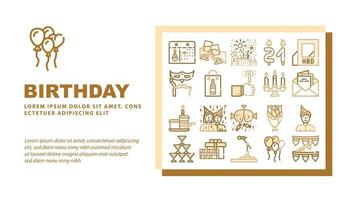 Birthday Event Party Landing Header Vector