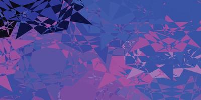 textura de vector rosa claro, azul con triángulos al azar.
