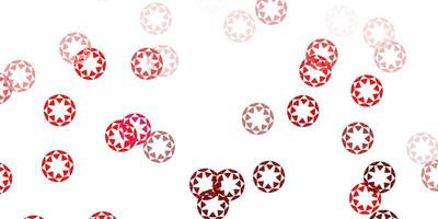 Light pink, red vector background with spots.