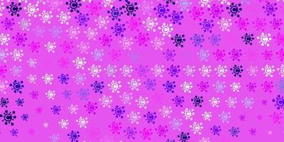 textura de vector violeta, rosa claro con símbolos de enfermedades.