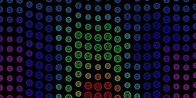 Dark Multicolor vector backdrop with mystery symbols.