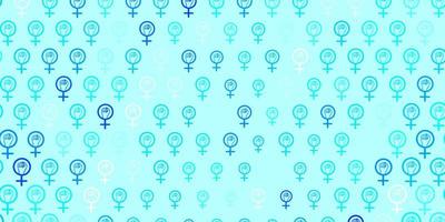 Light BLUE vector background with woman symbols.