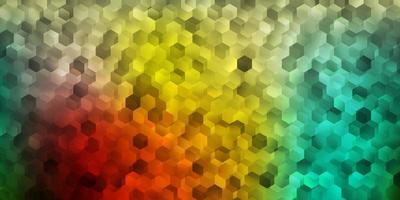 patrón de vector multicolor claro con hexágonos.