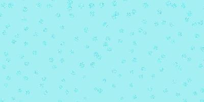 Light blue vector doodle pattern with flowers.