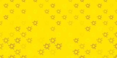 Dark orange vector texture with disease symbols.