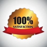 100  Satisfaction Golden Label Vector Illustration