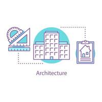 Architecture concept icon. Real estate. Building development idea thin line illustration. Construction. Vector isolated outline drawing