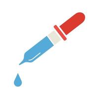 Dropper glyph color icon. Pipette. Nasal or eye drops. Silhouette symbol on white background with no outline. Negative space. Vector illustration