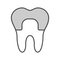 icono de color de la corona dental. restauración dental. ilustración vectorial aislada vector