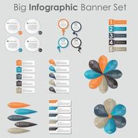 Gran conjunto de plantillas de banner infográfico para su ilustración de vector de negocio