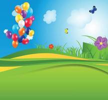 Colored Balloons Background, Vector Illustration.