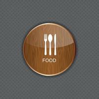 iconos de aplicaciones de madera para alimentos y bebidas