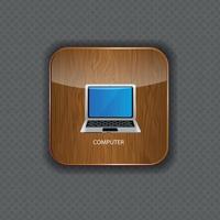 Computer wood application icons vector illustration