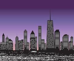 vector illustration of cities silhouette