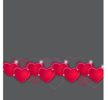 Happy Valentines Day card with heart. Vector illustration