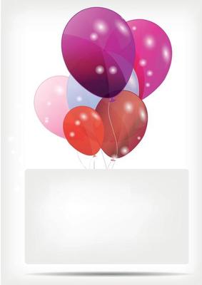 Gift card with balloons vector illustration