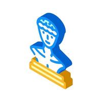 statue museum exhibit isometric icon vector illustration