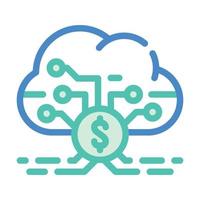 cloud business intelligence color icon vector illustration