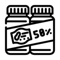 venta descuento mantequilla de maní botellas línea icono vector ilustración