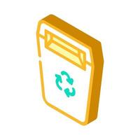 recycling garbage can canteen isometric icon vector illustration