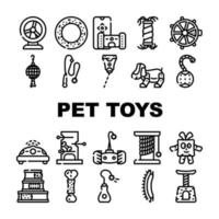 Pet Toys For Enjoyment Animal Icons Set Vector