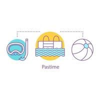 Pastime concept icon. Diving idea thin line illustration. Swimming pool. Active rest. Vector isolated outline drawing