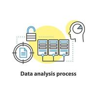 icono del concepto de análisis de datos. solución encontrar idea línea delgada ilustración. dibujo de contorno aislado vectorial vector