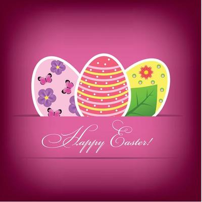 Vector Paper card with easter eggs